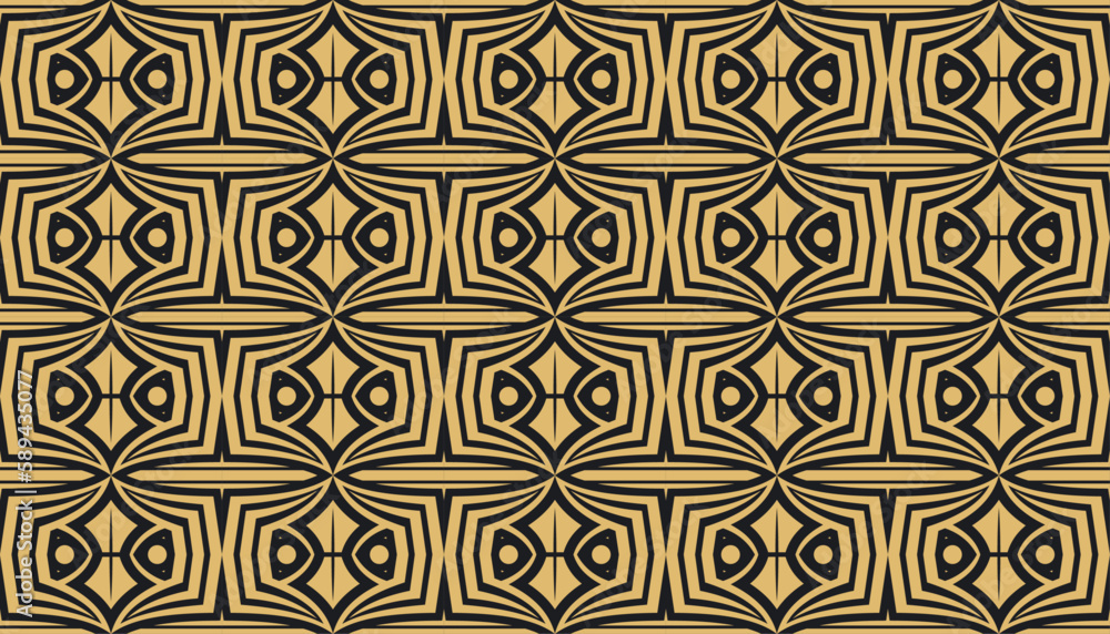 Poster abstract shield shape seamless pattern perfect for background or wallpaper. monochrome gold element 