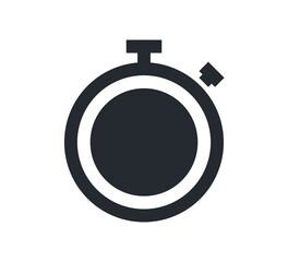 Countdown timer and stopwatch symbol flat illustration.	
