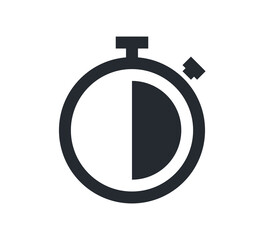Countdown timer and stopwatch symbol flat illustration.	
