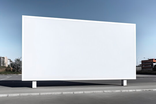 public shopping center mall or business center advertisement board space as empty blank white mockup signboard