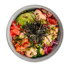 png portion of salmon poke bowl