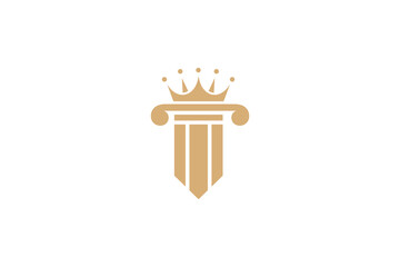pillar and crown luxury logo design