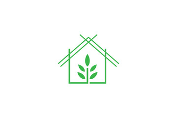 plant house simple line style logo