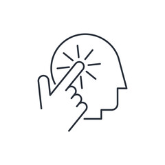 Change your mind, change your position. Vector linear icon isolated on white background