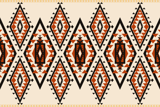 Seamless image, Navajo, geometric pattern. Native American Southwestern Prints The concept was derived from the Navajo rungs, ethnic pattern wallpaper, fabrics, covers, textiles, rugs, and blankets.