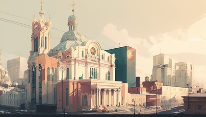 Dnipro Ukraine cityscape (ai generate)