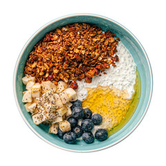 muesli bowl with blueberries and banana
