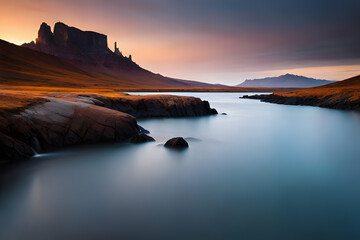 sunrise over the lake