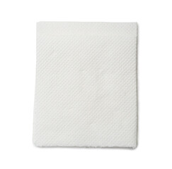 Two folded pieces of white tissue paper or napkin in stack isolated on white background with clipping path