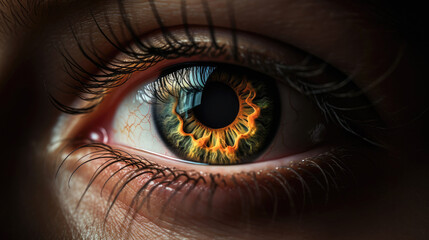 Naklejka premium Female eye close up. Generative AI
