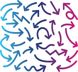 Fototapeta premium Set of Arrows Doodle Design Element.Set of arrows doodle on white background