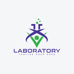laboratory Logo Design Template Vector Graphic Branding Element.