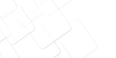 Abstract technology concept white template illustration and Geometric background with squares in bright light with soft shadows as pattern. paper texture  and vector design.Rectangle Modern Background