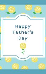 黄色いバラで飾った父の日のバナー