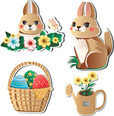 easter bunny and eggs