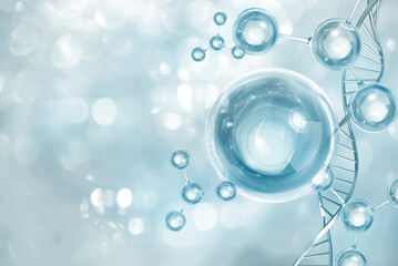 bubble and molecule background for cosmetic product