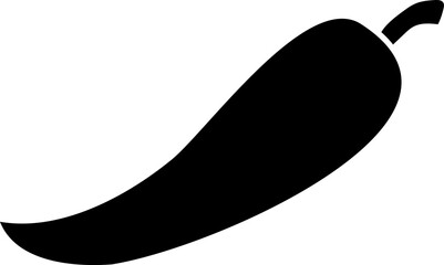 Chili pepper, vector icon. Black chili pepper. Can be used as an icon, logo.