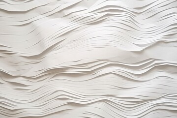 Obraz premium Textured white paper background with waves. Generative AI