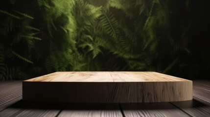 Background table with nature elements  for presentation  of a product