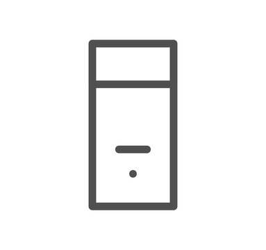 Computer and component related icon outline and linear symbol.	
