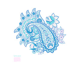 Vector Floral isolated pattern with paisley ornament
