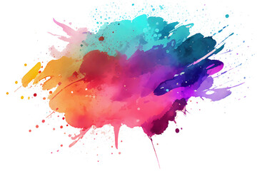 Colorful watercolor splatter on transparent png background. Generative ai. - obrazy, fototapety, plakaty