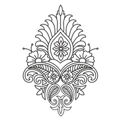 Textile Fabric design, pattern traditional, floral necklace embroidery design for fashion women clothing design for textile print.