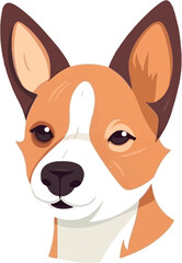 basenji dog in kawaii style on a white. Vector illustration