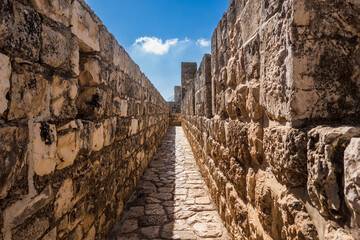 Fototapeta na wymiar Old stone walls of ancient town