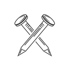 crossed metal nail icon vector element design template