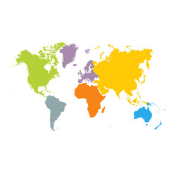 Fototapeta na wymiar World Map Continental Divide