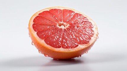 Naklejka na ściany i meble Sensational Citrus Fresh Pink Grapefruit on a White Background 