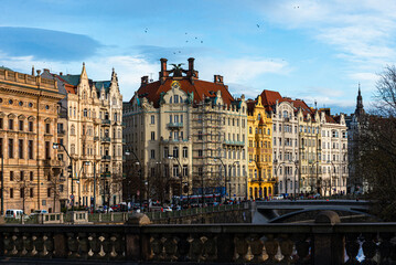 Fototapeta na wymiar Prague Czechia 2023 March: city scape of Prague