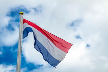 Flag of the Netherlands waving in the wind
