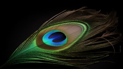 Obraz premium Feathers of Fortune A Stunning Display of Green and Blue Peacock Plumage