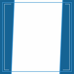 Frame or border. Blue and white background color with stripe line shape. Suitable for social media post.