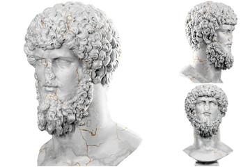 Colossal portrait of Lucius Verus 3D render, perfect for historical projects and museum promotions.