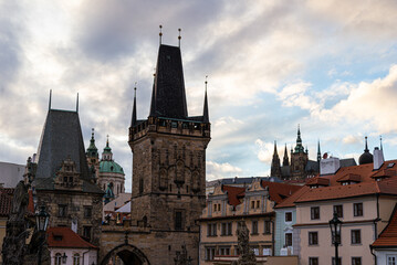Fototapeta na wymiar Prague Czechia 2023 March: city scape of Prague