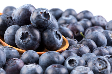 Blueberries on white background