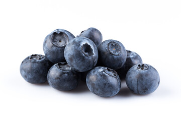 Blueberries on white background