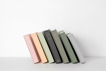 Front view of some books isolated on white background. Created with Generative AI Technology