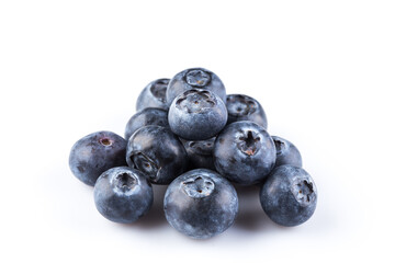 Blueberries on white background