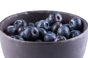 Blueberries on white background