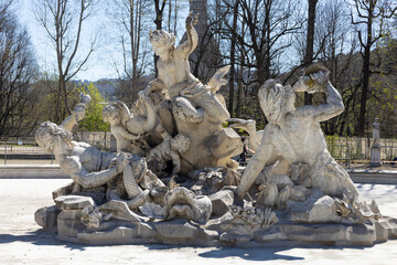 TORINO (TURIN), ITALY, MARCH 25, 2023 - Fountain of the Nereids and the Tritons in Torino, Italy