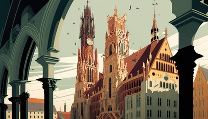 Munich cityscape (ai generate)