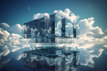 Hybrid cloud futuristic