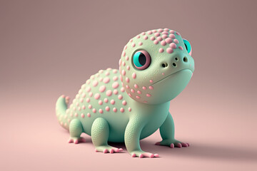 Obraz premium Lizards Come to Life in Isometric Design: A World to Discover, Generative AI