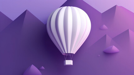 A magnificent hot air balloon soaring above a vivid, cheerful landscape. Generative AI