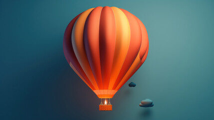 A captivating hot air balloon drifting through a kaleidoscope of colors. Generative AI