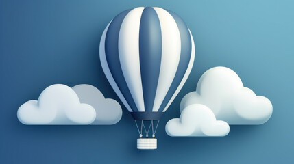 A stunning hot air balloon gliding over a spectrum of vibrant hues. Generative AI